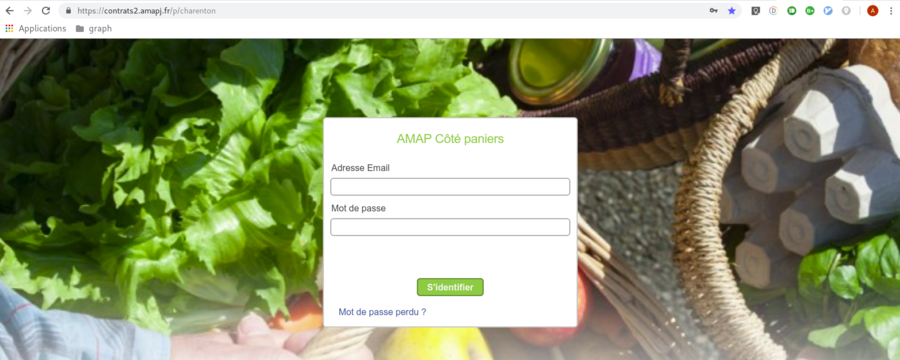 AmapJ Ecran de connection