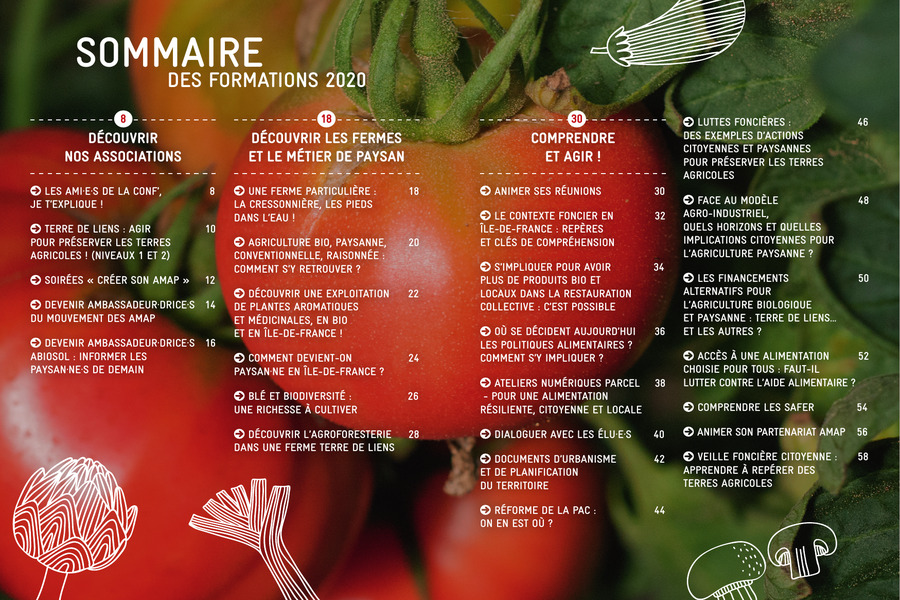 Formations proposées par le Réseau AMAP Ile de France en 2020.